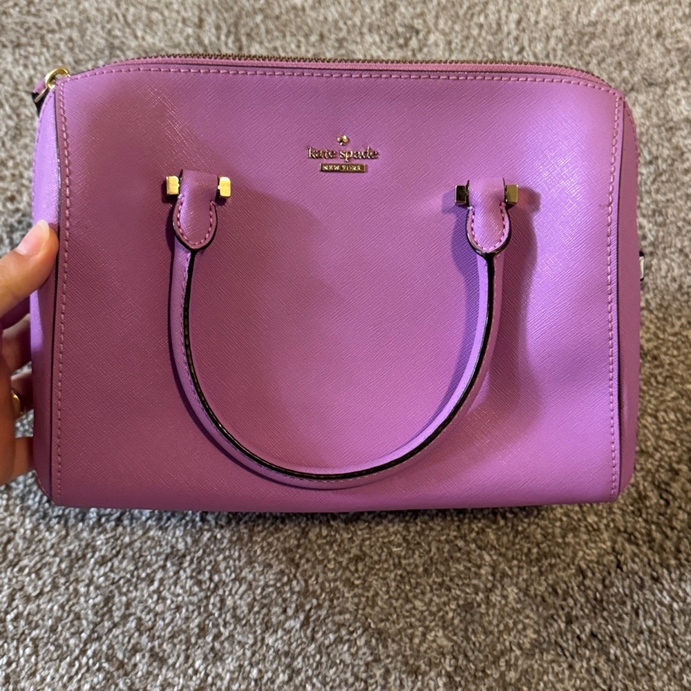 Kate Spade Purple Satchel Bag with Gold Hardware